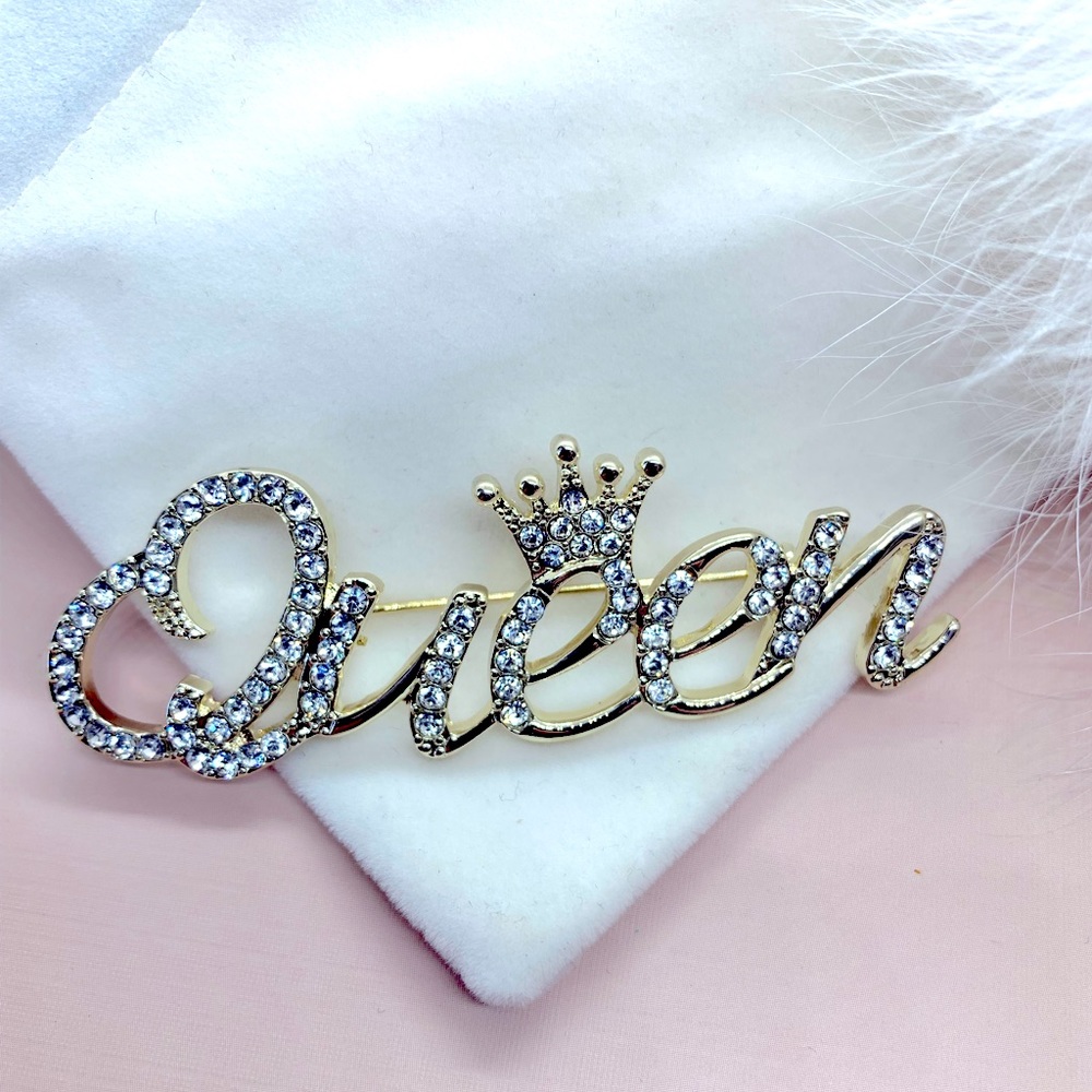 Rhinestone Queen Brooch
